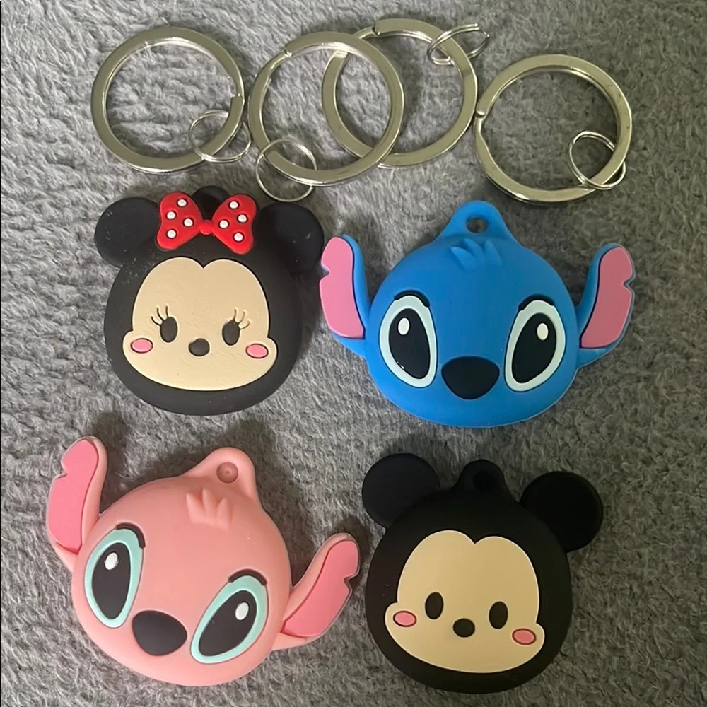 New Mickey Disney AirTag holders keychain set of four silicone